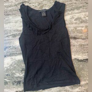 The Limited Black Ruffle Tank Top – Sleeveless Scoop Neck XS